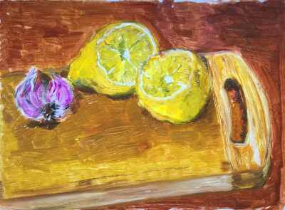 Картина "Этюд с лимоном и чесноком", автор Алексей Береговой