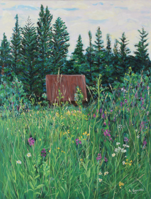 Картина "Домик на опушке леса", автор Алексей Береговой