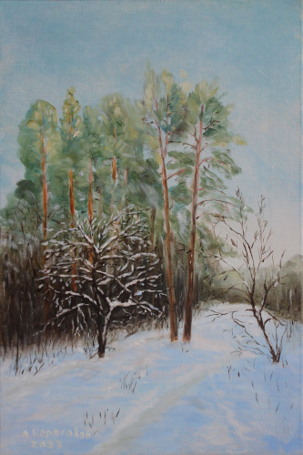 Картина "Зимний день в лесу (Пермь, Балатово)", автор Алексей Береговой